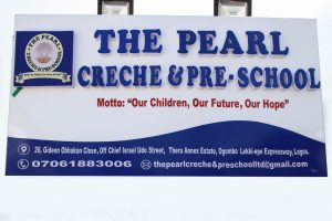 The pearl Creche Sign Board